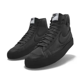 $195 NIB NEW Mens NIKE Blazer Mid 77 Custom Triple Black Premium Leather Shoes