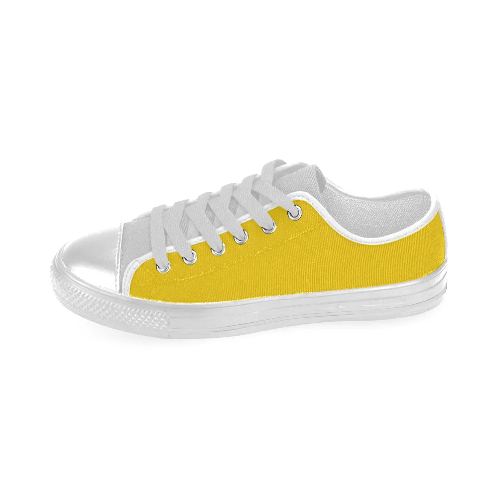 Buy Men's Bright Yellow Solids Print Canvas Low Top Shoes at TFS
