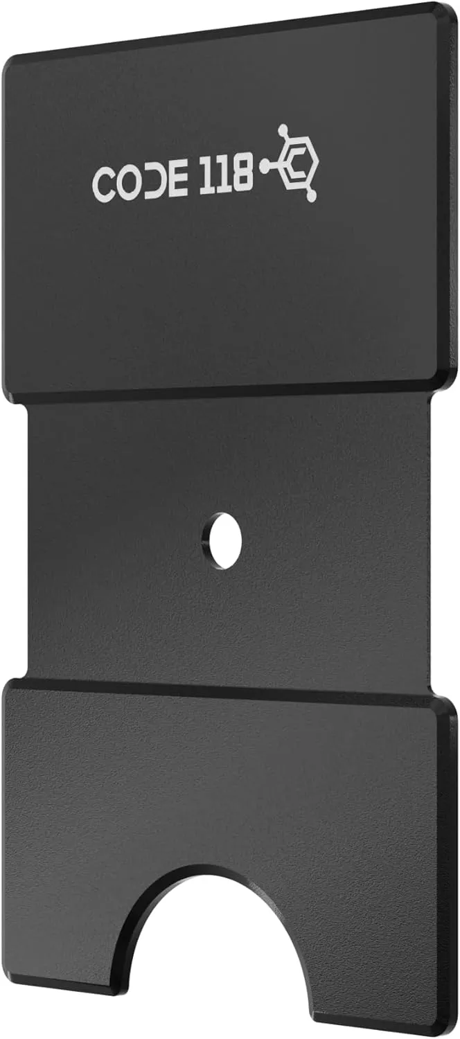 CODE 118 Modular Backplate - Expansion Pack Wallet, fits up to 8 cards, RFID blocking, 6061-T6 Aerospace-Grade Aluminum (Black)