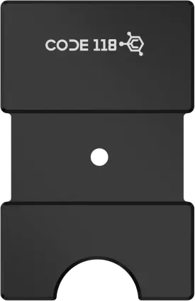 CODE 118 Modular Backplate - Expansion Pack Wallet, fits up to 8 cards, RFID blocking, 6061-T6 Aerospace-Grade Aluminum (Black)