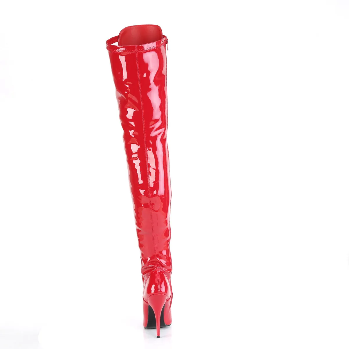 D-Ring Lace-Up Thigh High Boots 5-inch Heels 4-colors SEDUCE-3024