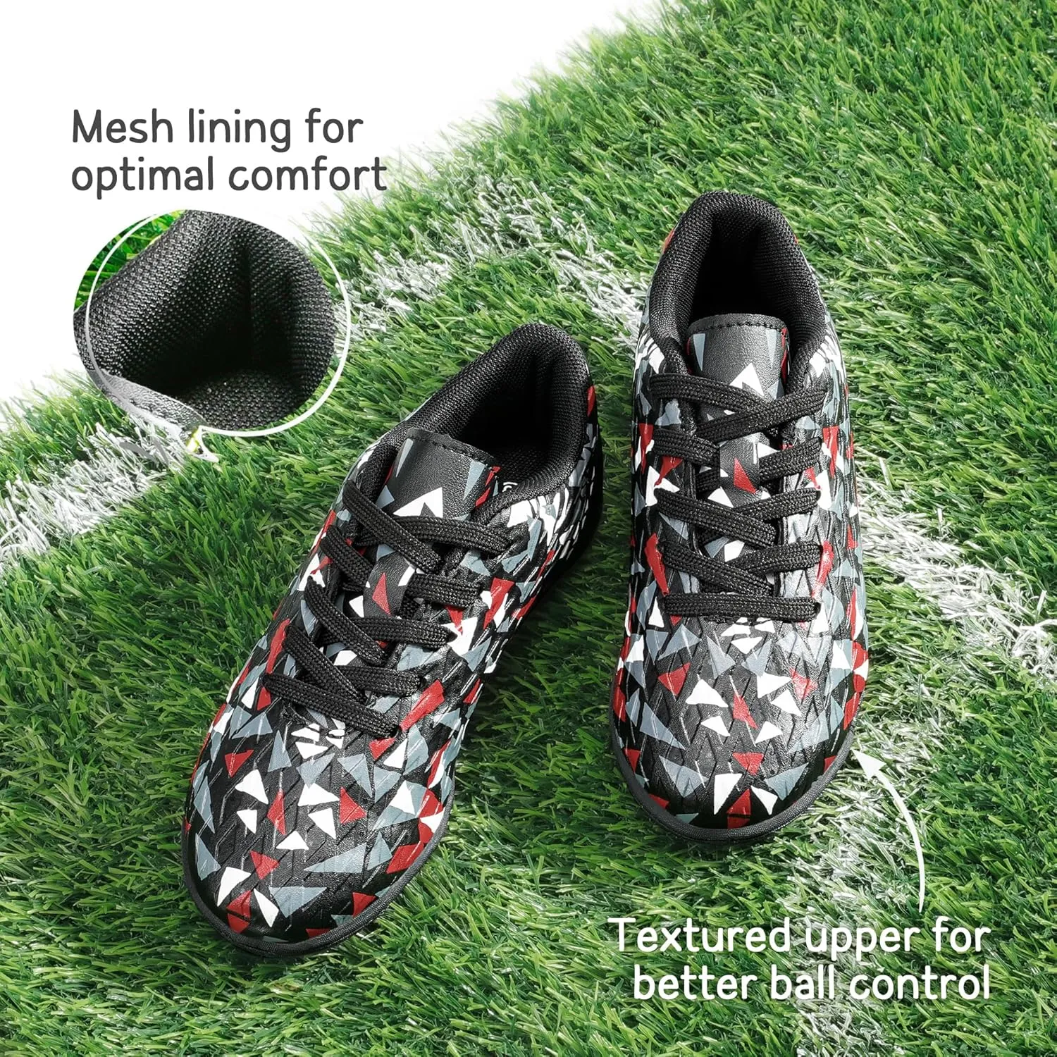 DREAM PAIRS Boys Girls Turf Indoor Soccer Shoes Lace Up Cleats for Little/Big Kid