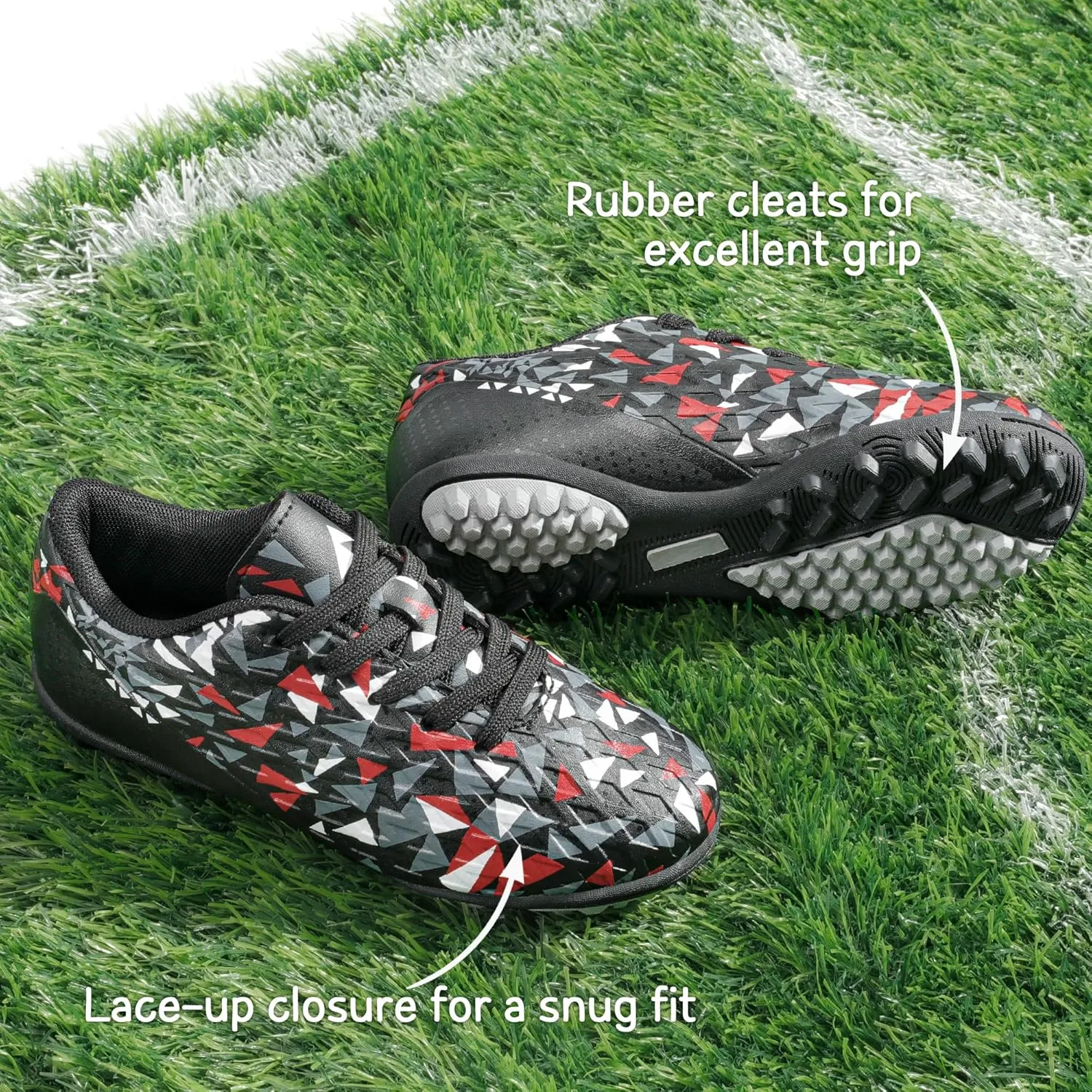 DREAM PAIRS Boys Girls Turf Indoor Soccer Shoes Lace Up Cleats for Little/Big Kid