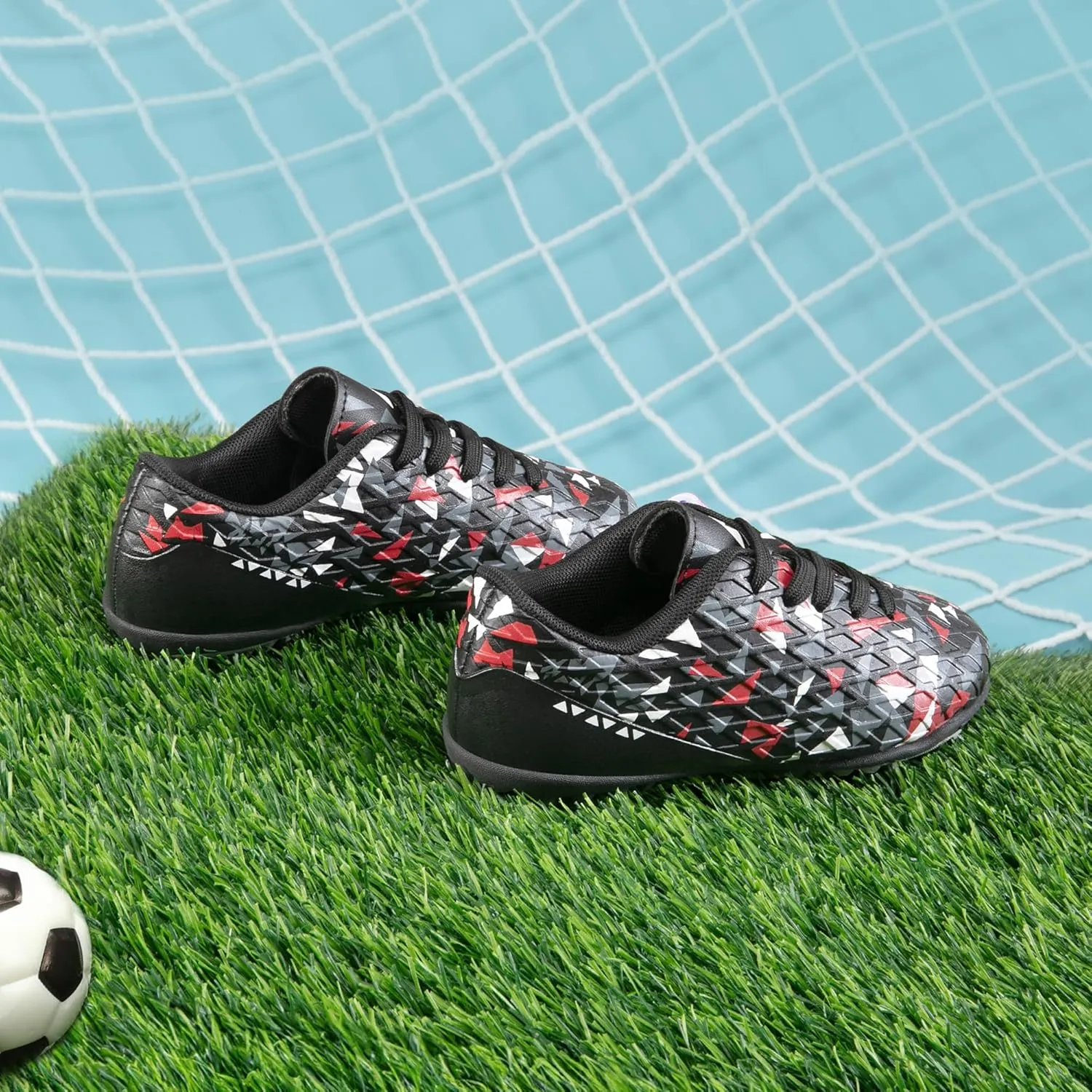 DREAM PAIRS Boys Girls Turf Indoor Soccer Shoes Lace Up Cleats for Little/Big Kid