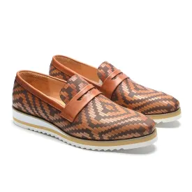 Fashion Woven Penny Loafers Shoes