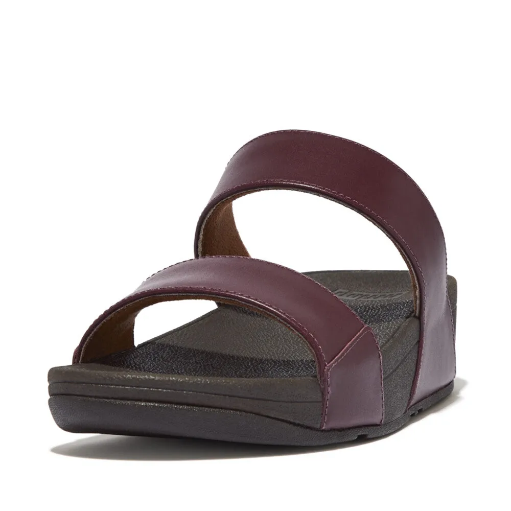FitFlop Lulu Leather Slides Plum