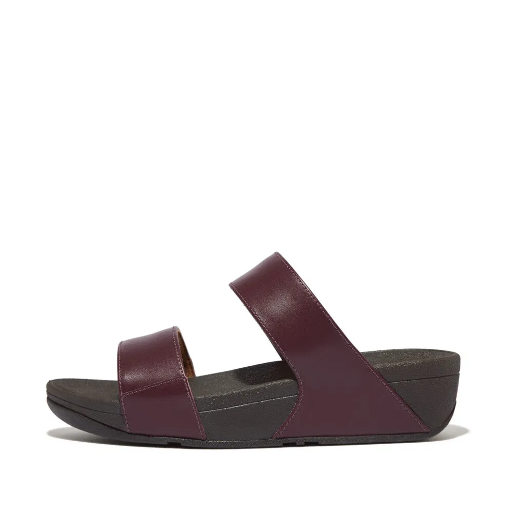 FitFlop Lulu Leather Slides Plum