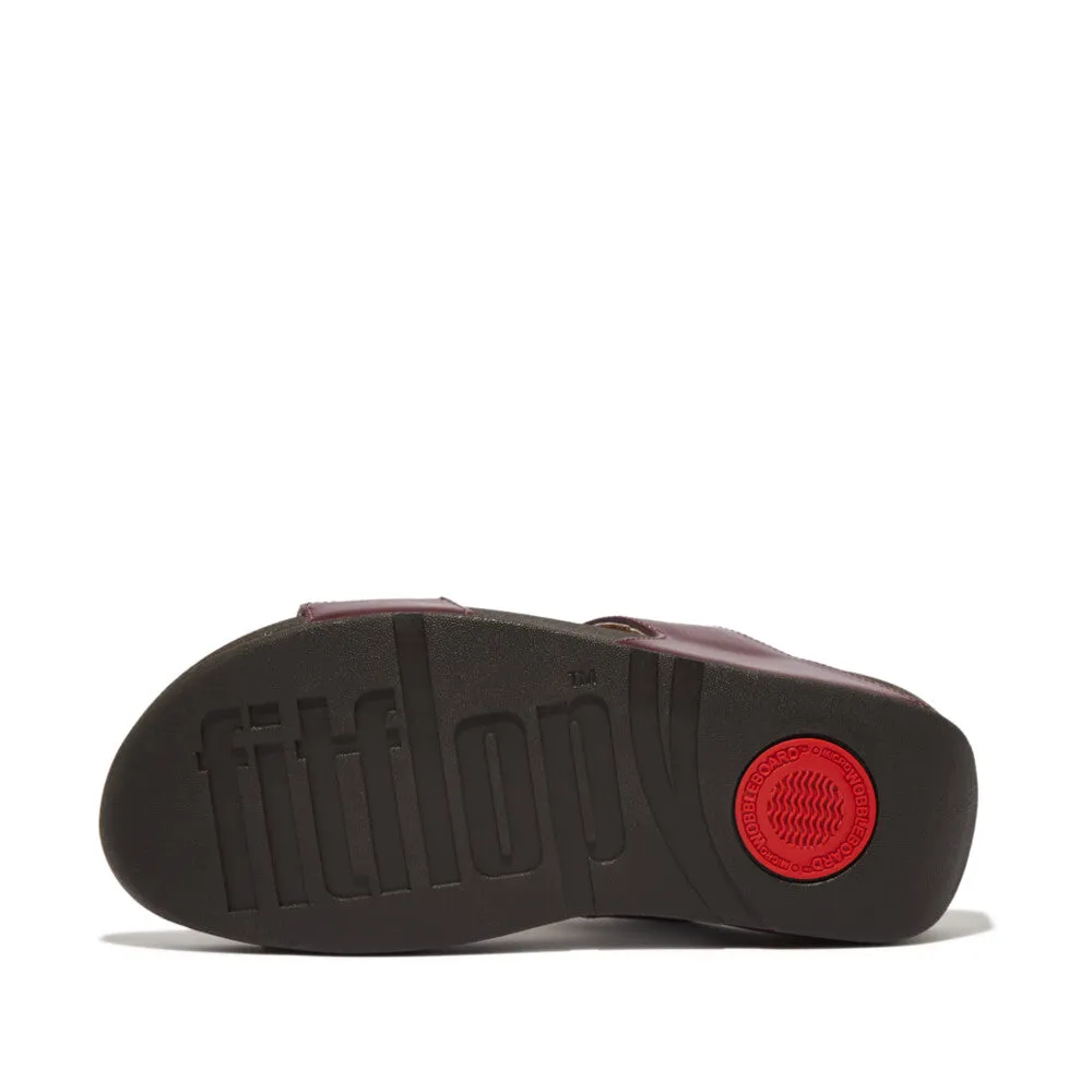 FitFlop Lulu Leather Slides Plum