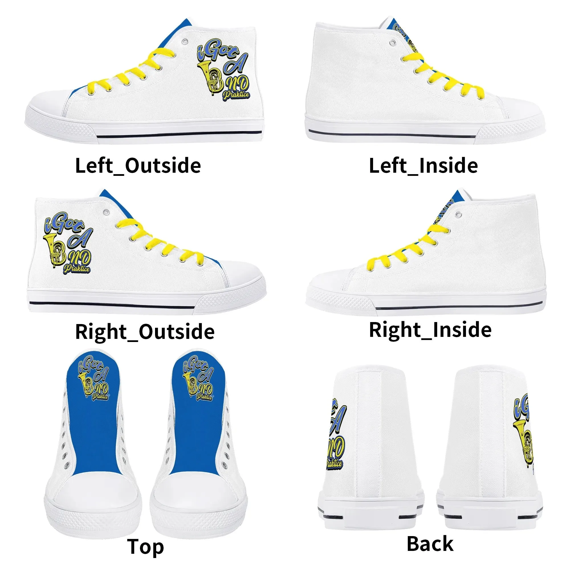 i Got Band Practice Womens High Top Canvas Shoes - Customized Tongue