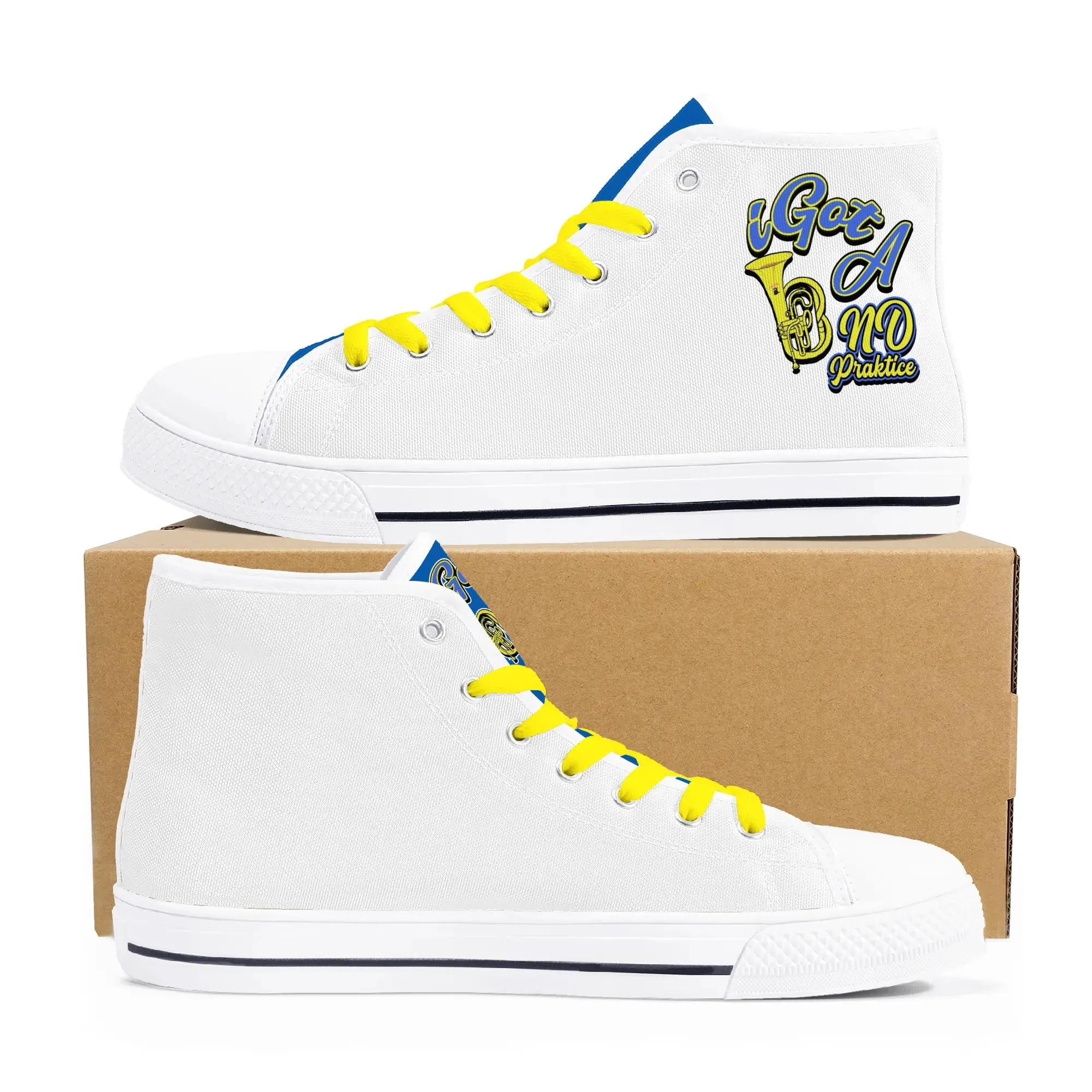 i Got Band Practice Womens High Top Canvas Shoes - Customized Tongue