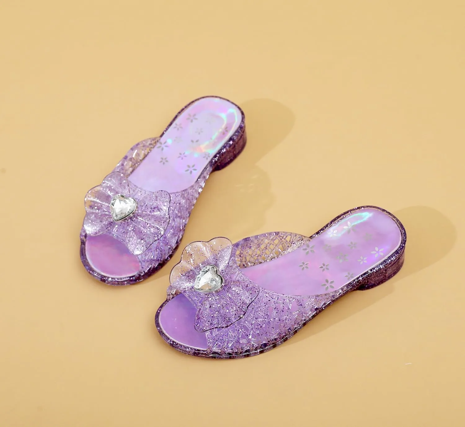 Jelly Sandals for Girls Dress Slide Princess Frozen Inspired Elsa Flats Dance Party Cosplay Snow Queen Birthday Clear Slippers Summer Little Girls, Toddler Slip On