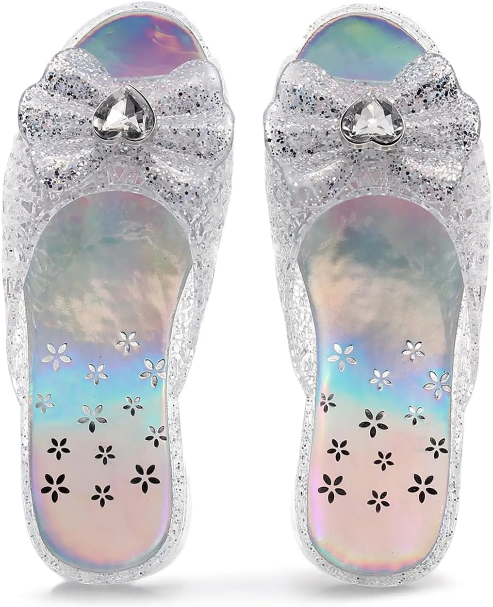 Jelly Sandals for Girls Dress Slide Princess Frozen Inspired Elsa Flats Dance Party Cosplay Snow Queen Birthday Clear Slippers Summer Little Girls, Toddler Slip On
