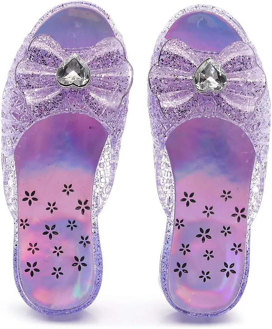 Jelly Sandals for Girls Dress Slide Princess Frozen Inspired Elsa Flats Dance Party Cosplay Snow Queen Birthday Clear Slippers Summer Little Girls, Toddler Slip On