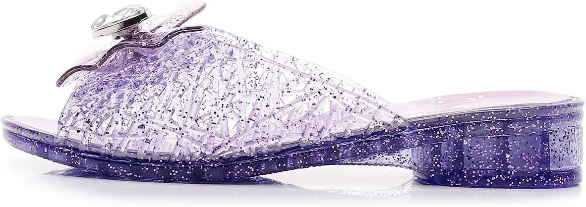 Jelly Sandals for Girls Dress Slide Princess Frozen Inspired Elsa Flats Dance Party Cosplay Snow Queen Birthday Clear Slippers Summer Little Girls, Toddler Slip On