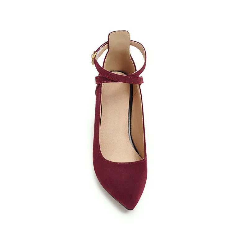 Ladies's Women's Chunky Pumps High Heels Buckle