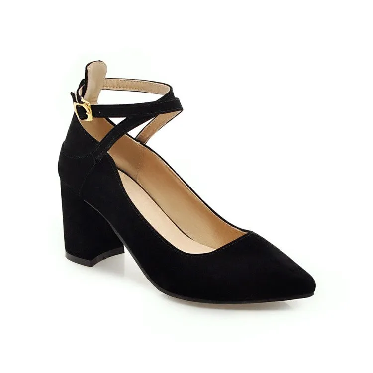 Ladies's Women's Chunky Pumps High Heels Buckle