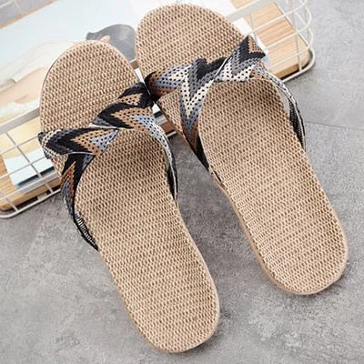 LCIZRONG Summer 13 Colors Flax Home Slippers Women