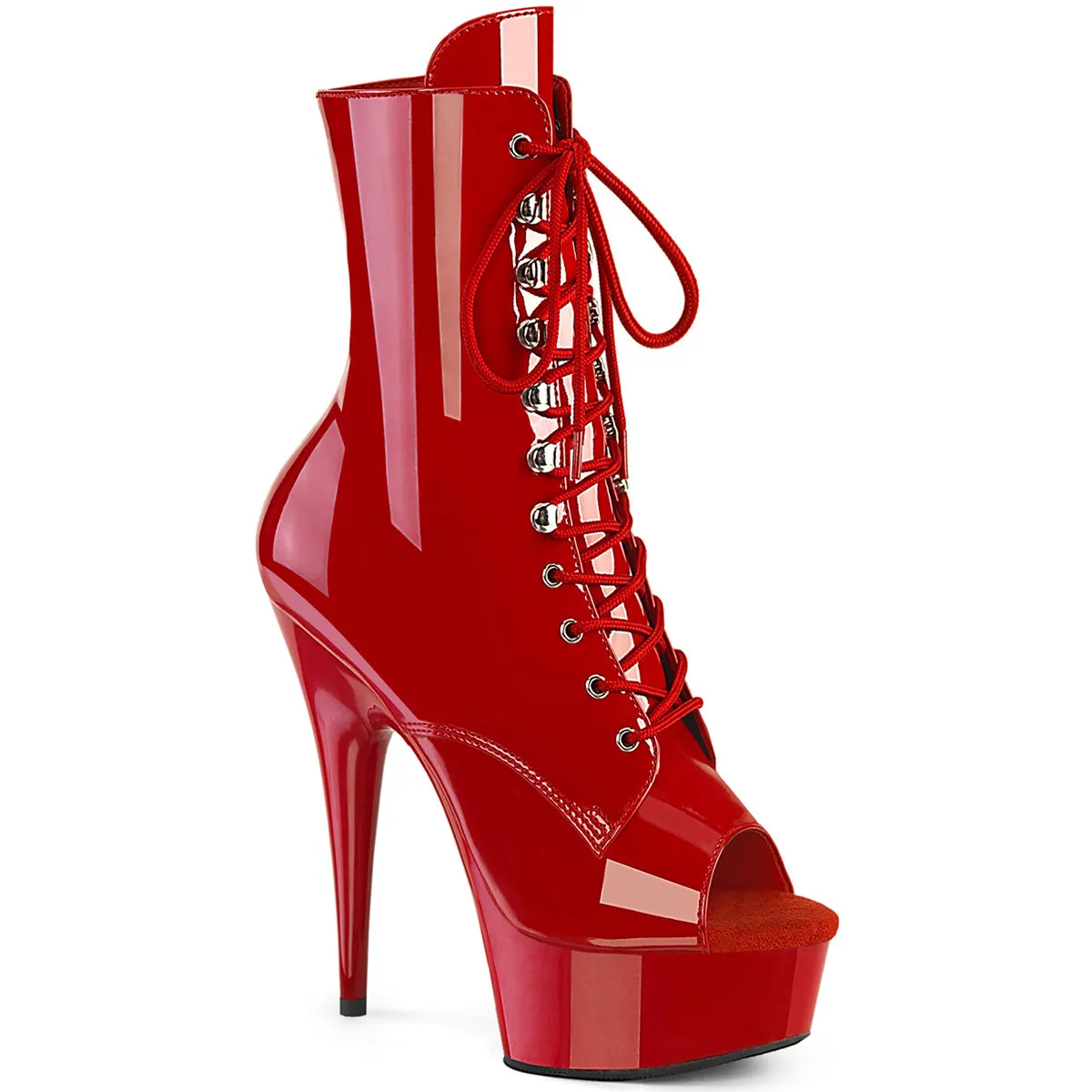 Peep Toe Lace-up Ankle Boot with 6-Inch Heel 4-colors DELIGHT-1021