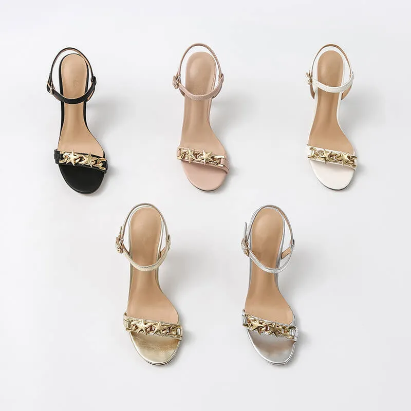 Petite Size One Strap Jeweled Sandals Vivia