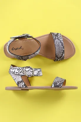 Qupid One Band Ankle Strap Flat Sandal