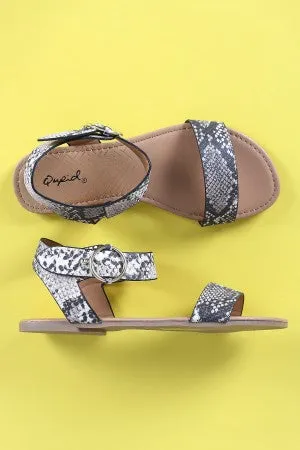 Qupid One Band Ankle Strap Flat Sandal