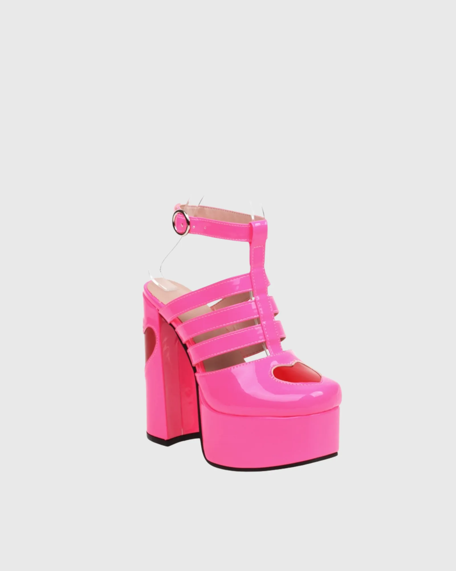 Seyah Heart Platform Strap Sandals In Pink
