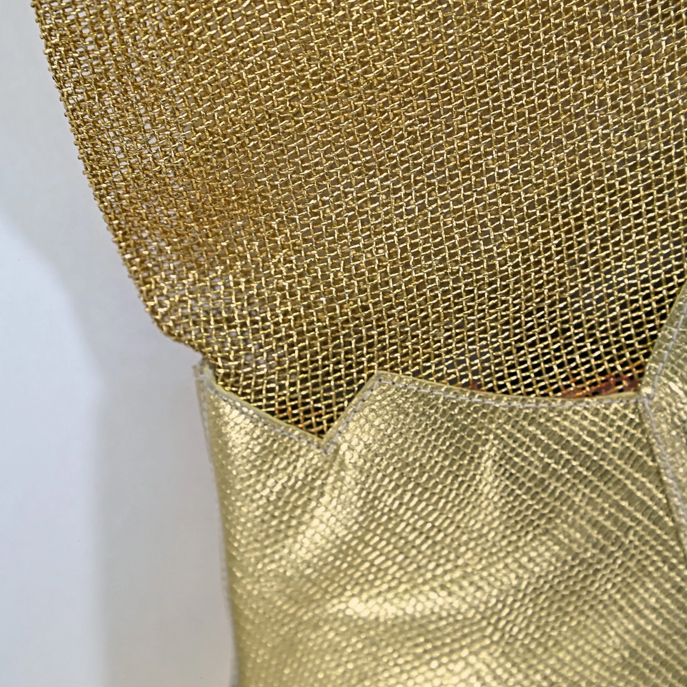SOLD Vintage Gold Mesh Faux Reptile Slouchy Western Boots Size 6.5