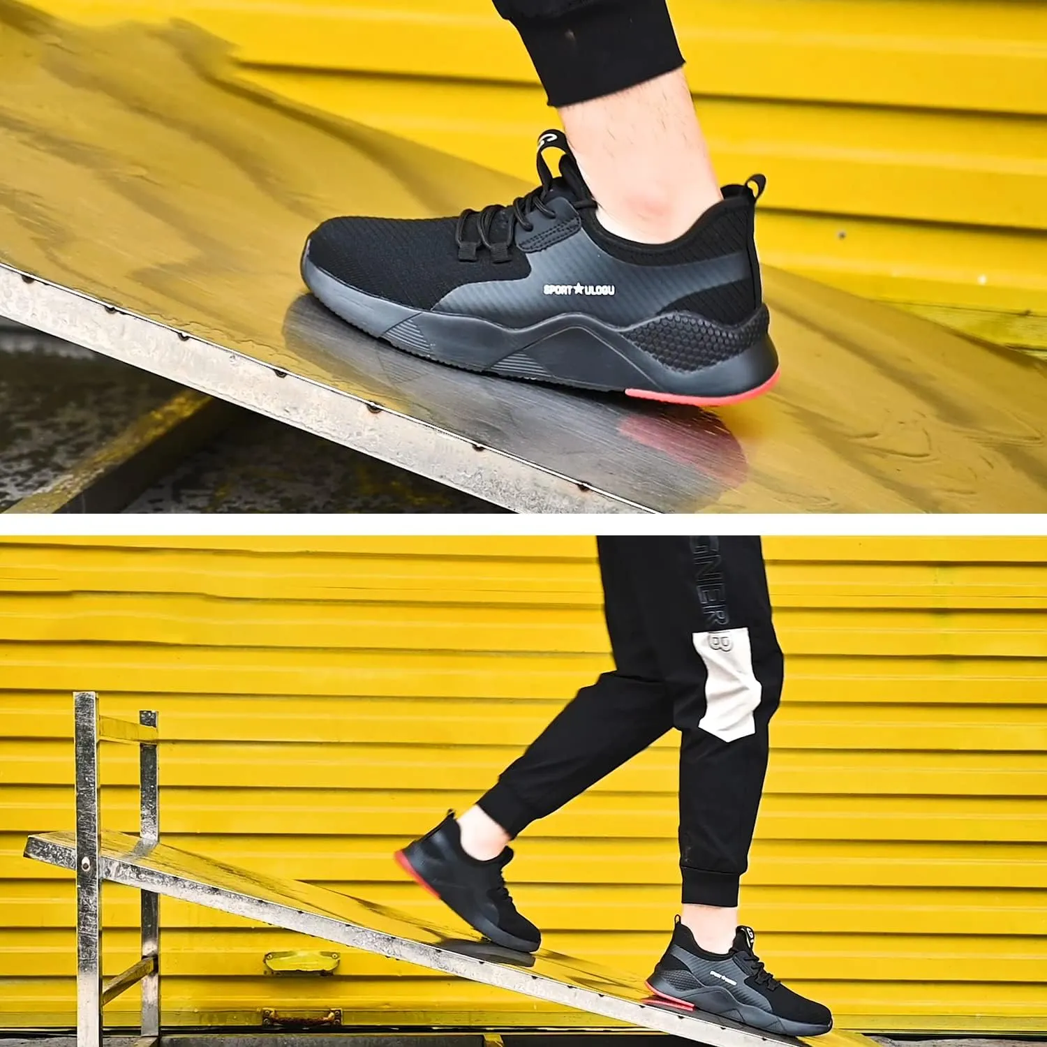 ulogu Steel Toe Shoes for Men WomenWaterproof Lightweight Roofing ShoeSafety Industrial Work Sneakers