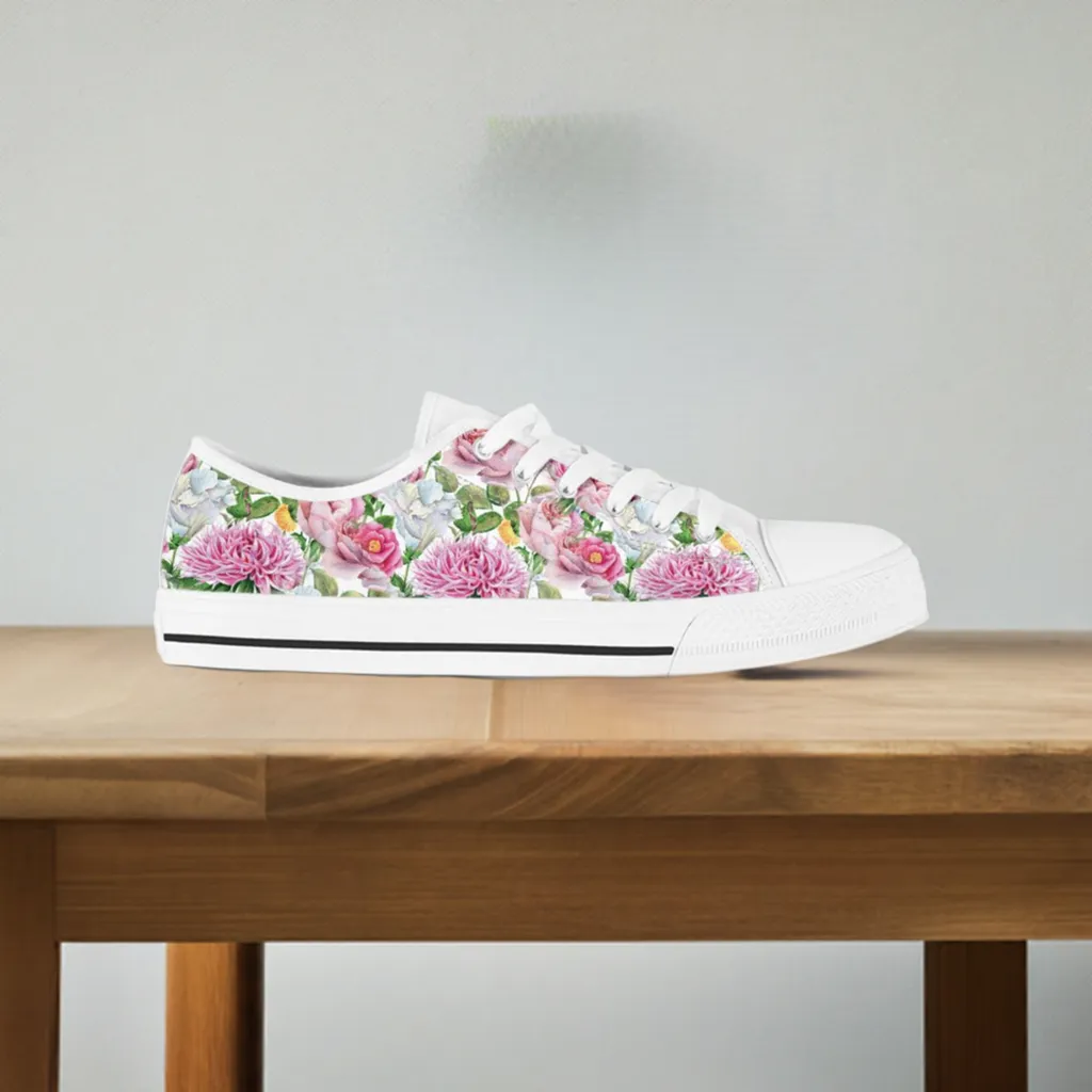 Watercolor Floral Women's Low Top Shoes - READY TO SHIP