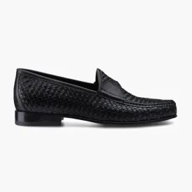 Woven black loafers