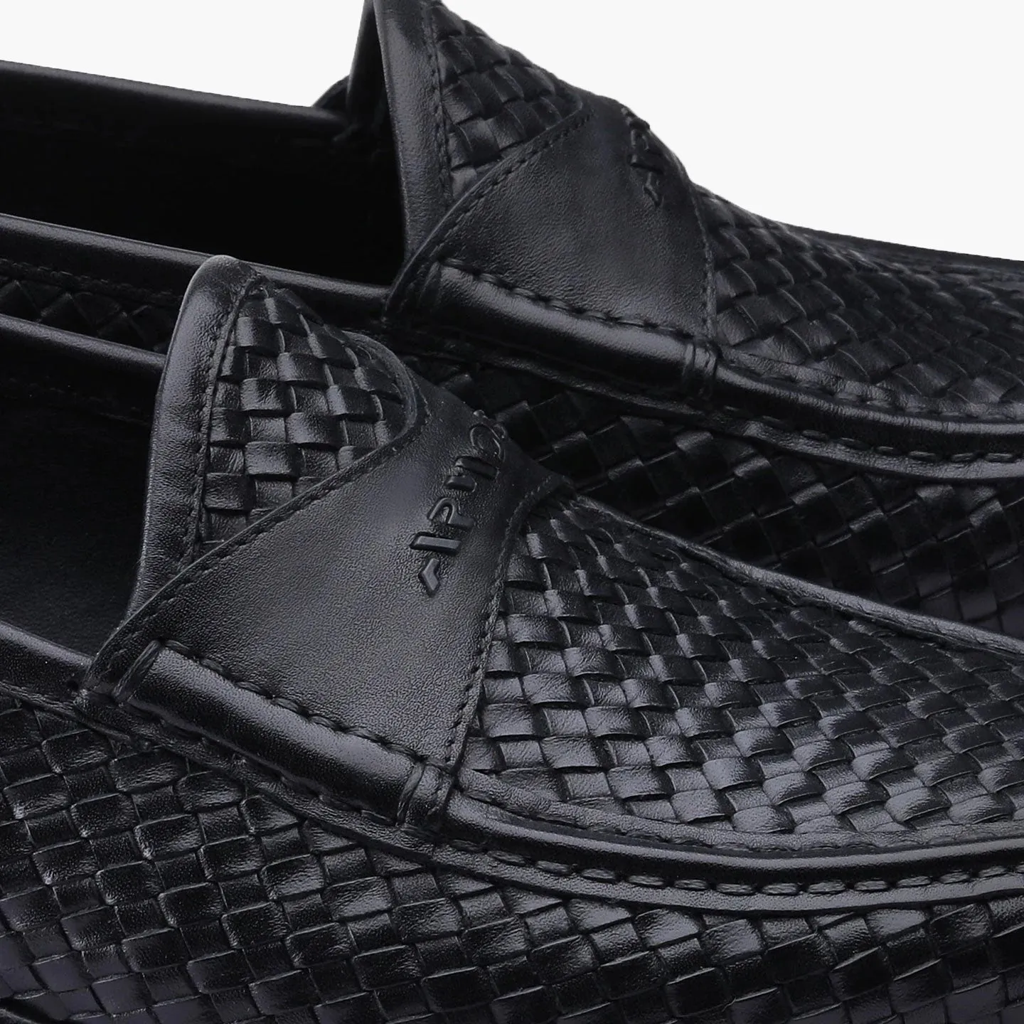 Woven black loafers