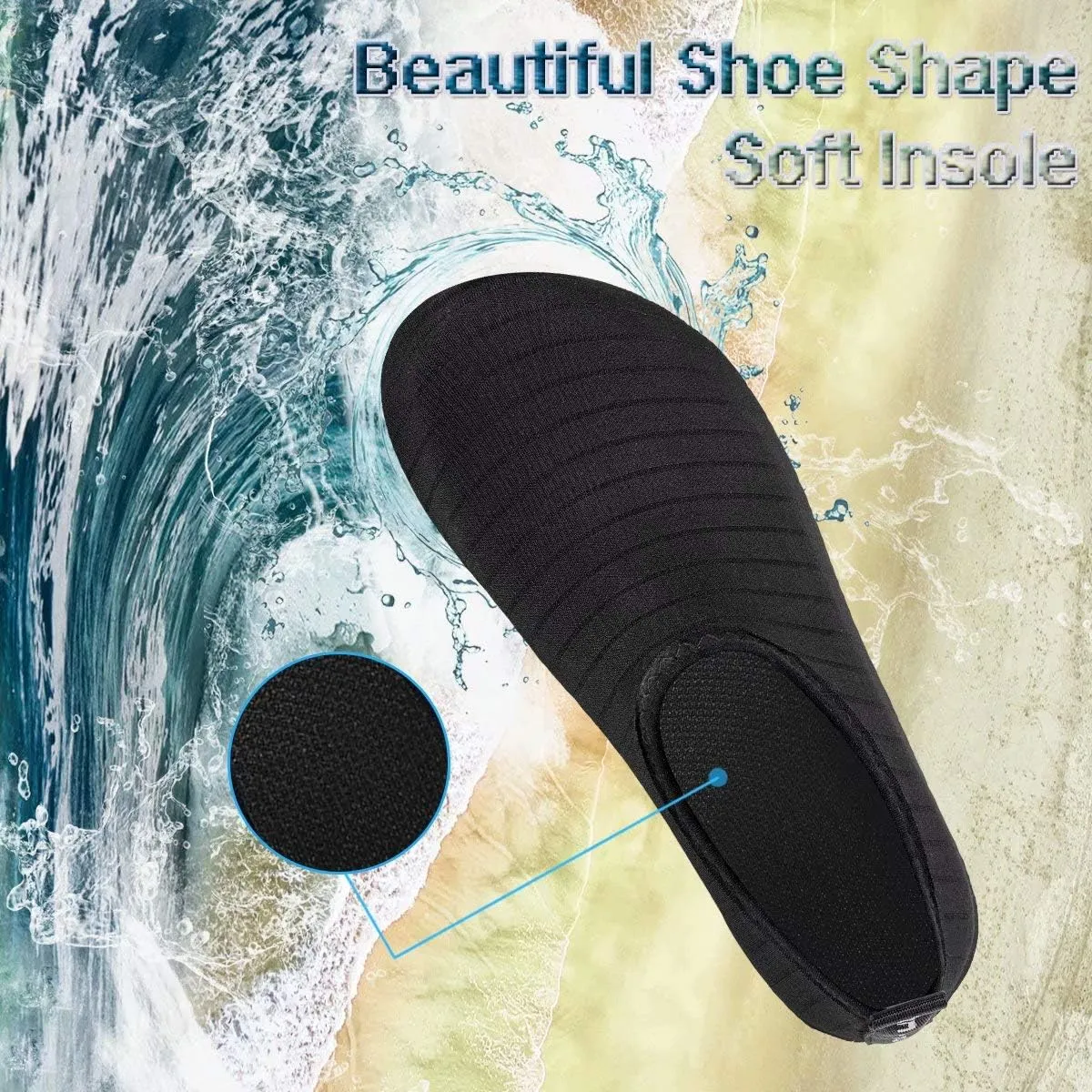 YALOX Water Shoes Women's Men's Outdoor Beach Swimming Aqua Socks Quick-Dry Barefoot Shoes Surfing Yoga Pool Exercise