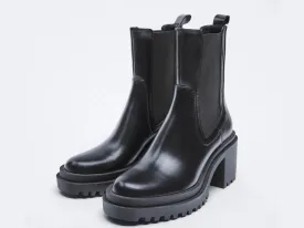 Zeinap Black Chunky Chelsea Boots